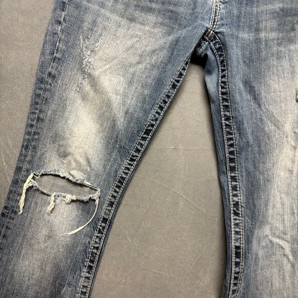 Miss Me Studded Embellished Jeans Distress Signature Bootcut Stretchy Low Rise - Picture 8 of 16